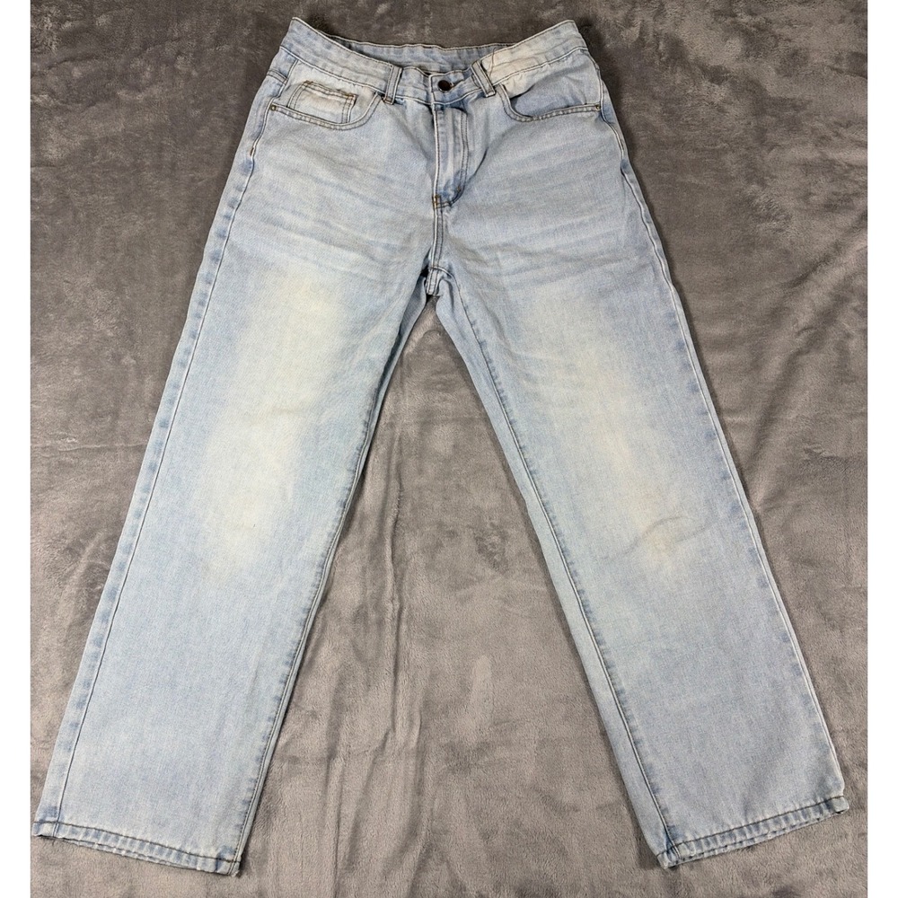 SHEIN Light Wash Straight Leg Jeans Light Blue Denim Size Small S